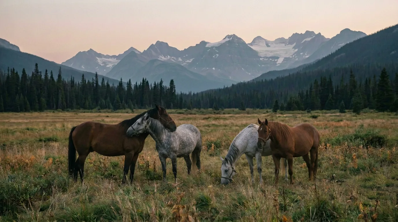 Chevaux en liberté, Élevage de l'Orisan, Savoie